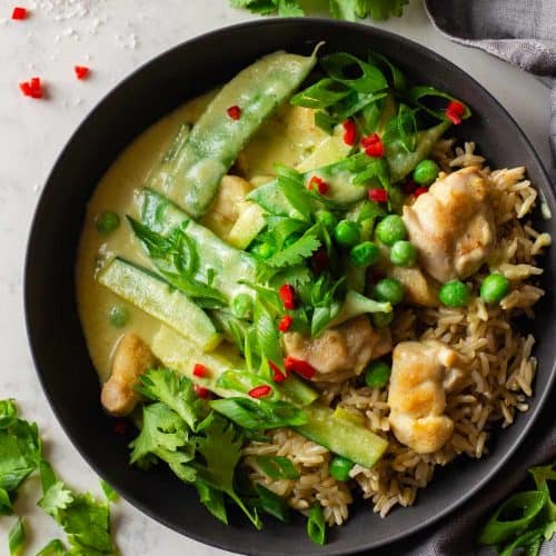 Thai coconut green curry hot sale salmon