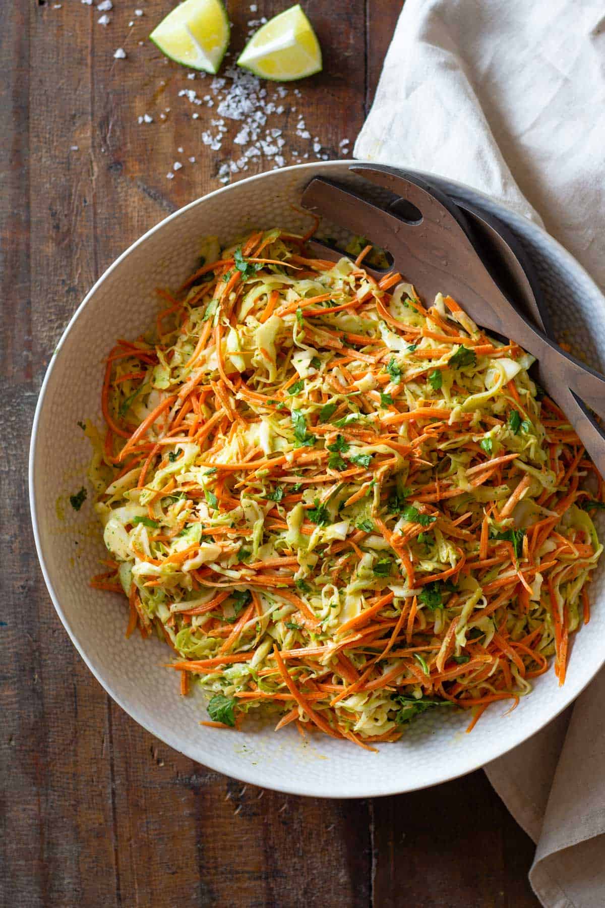 Shredded Red Cabbage, Carrot and Mint Salad