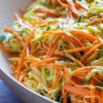 texture of cabbage carrot salad close-up