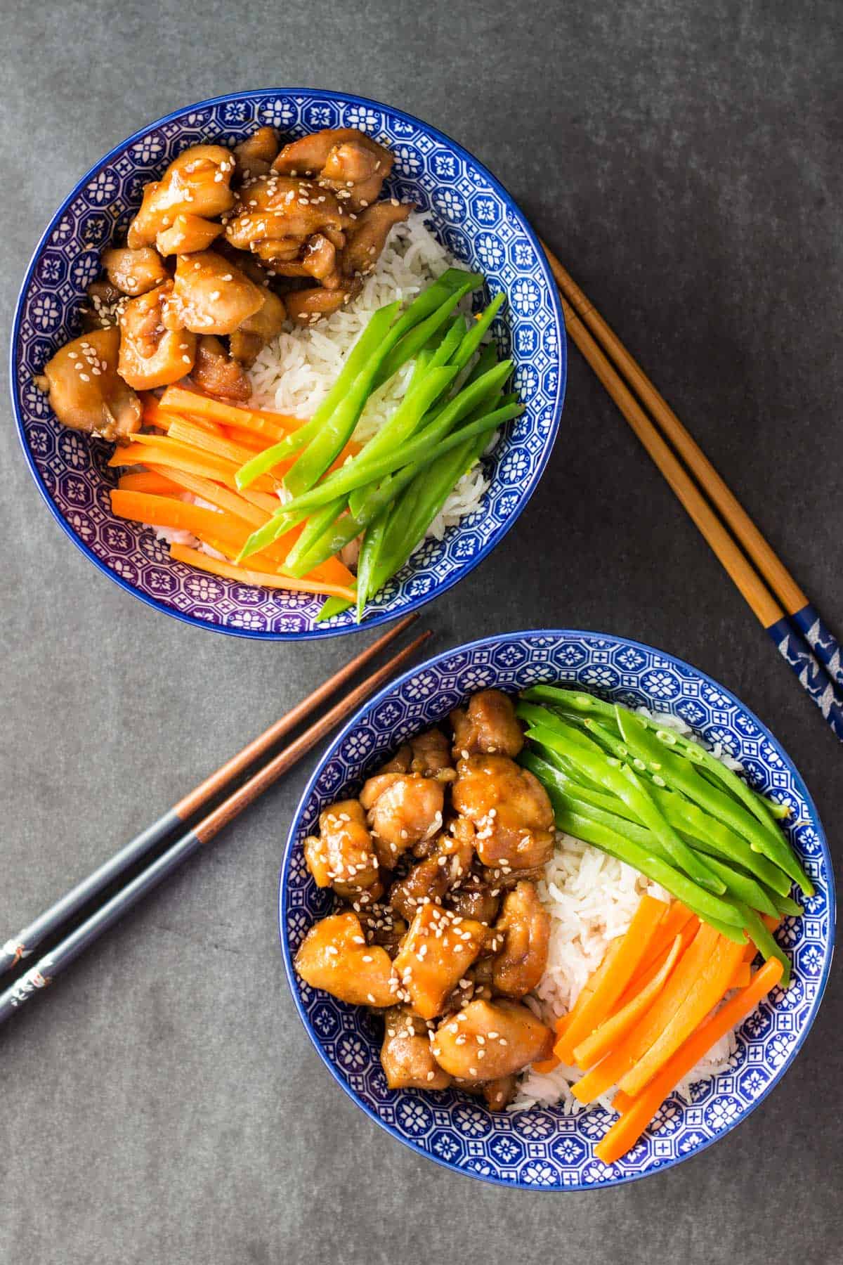 Vietnamese Sticky Chicken over rice and vegetables