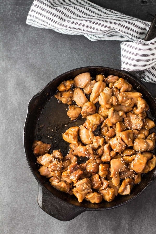 Vietnamese Sticky Chicken in cast iron pan