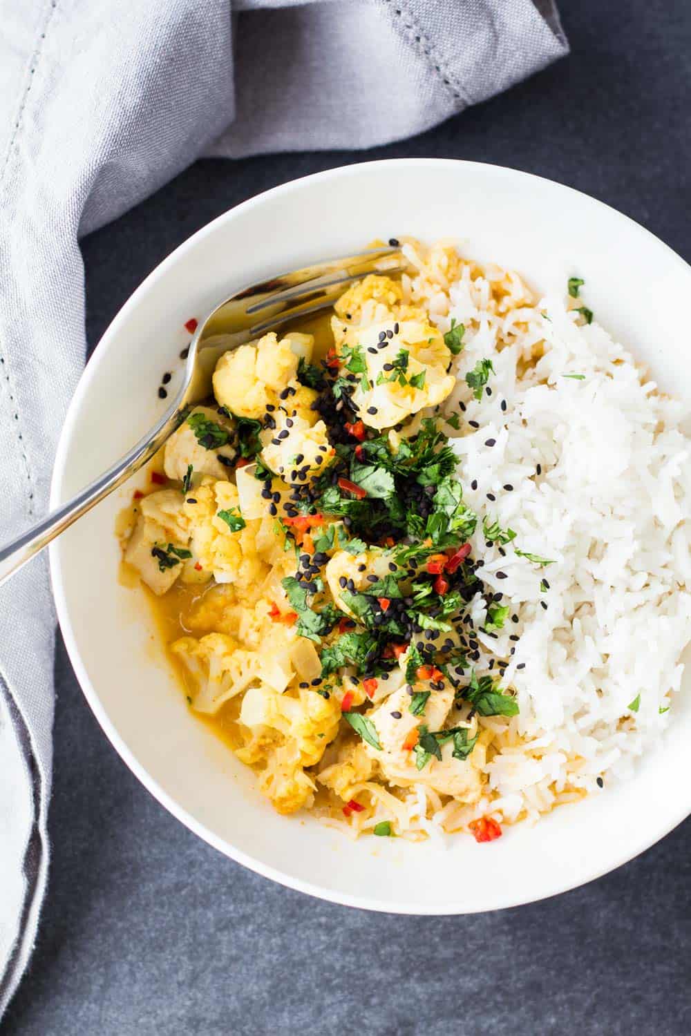 Thai Chicken Cauliflower Curry Green Healthy Cooking