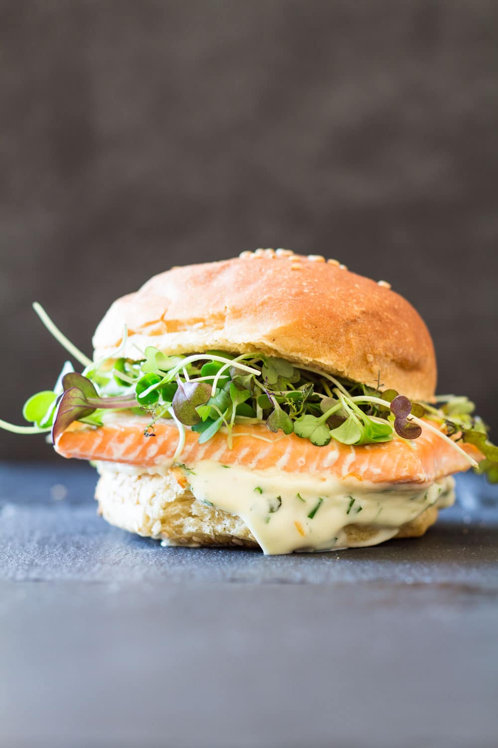 Salmon Burgers with Red Pepper Mayo Recipe