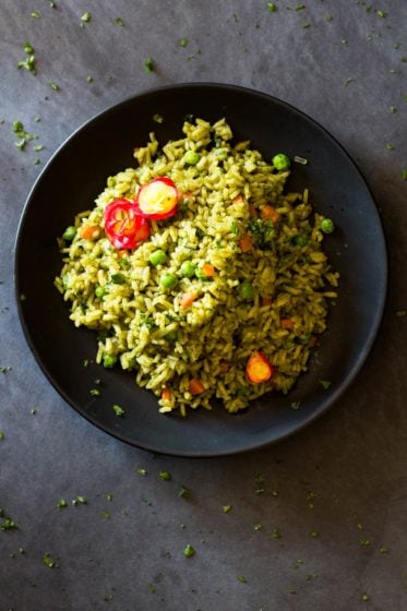 Peruvian Green Rice - Green Healthy Cooking