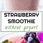I struggle to eat enough fruit! This Strawberry Smoothie Without Yogurt makes it easy peasy to dump 2 servings of fruit in one go. I know it's better to spread the fruits throughout the day. But for me it's either this or nothing.