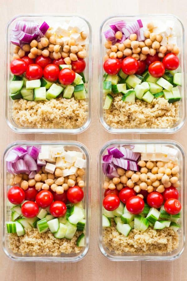 Healthy Chickpea Meal Prep Bowls via Green Healthy Cooking