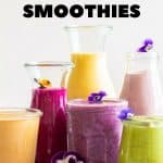Breakfast Smoothies of all cars in different sized jars and glasses.