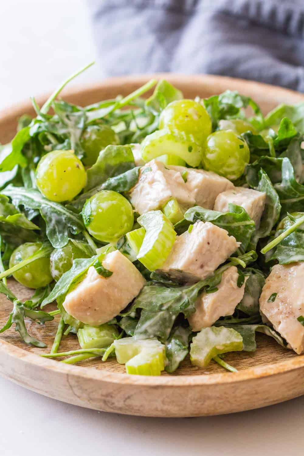 Close up of Chicken Salad with Grapes served on a plate