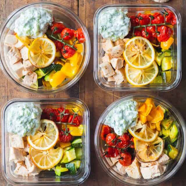 Greek Chicken Meal Prep Bowls - Green Healthy Cooking