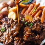 Instant Pot Pot Roast with potatoes carrots and gravy