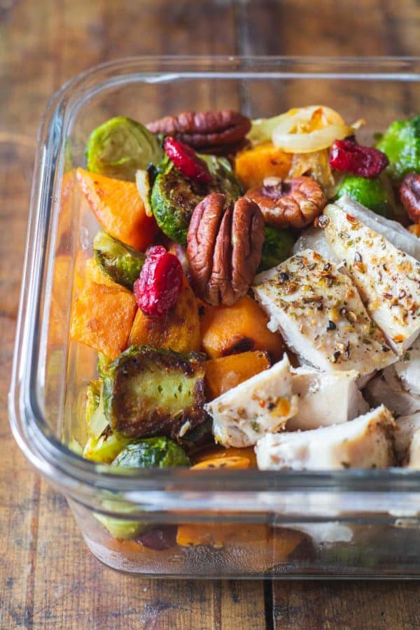 Maple Dijon Chicken Meal Prep Bowl Closeup