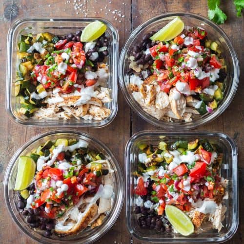 Mexican chicken lunch bowls - Simply Delicious
