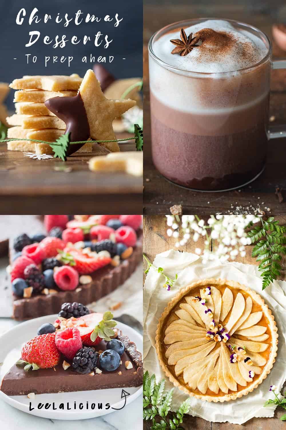 Collage of Christmas Dinner Ideas for Dessert