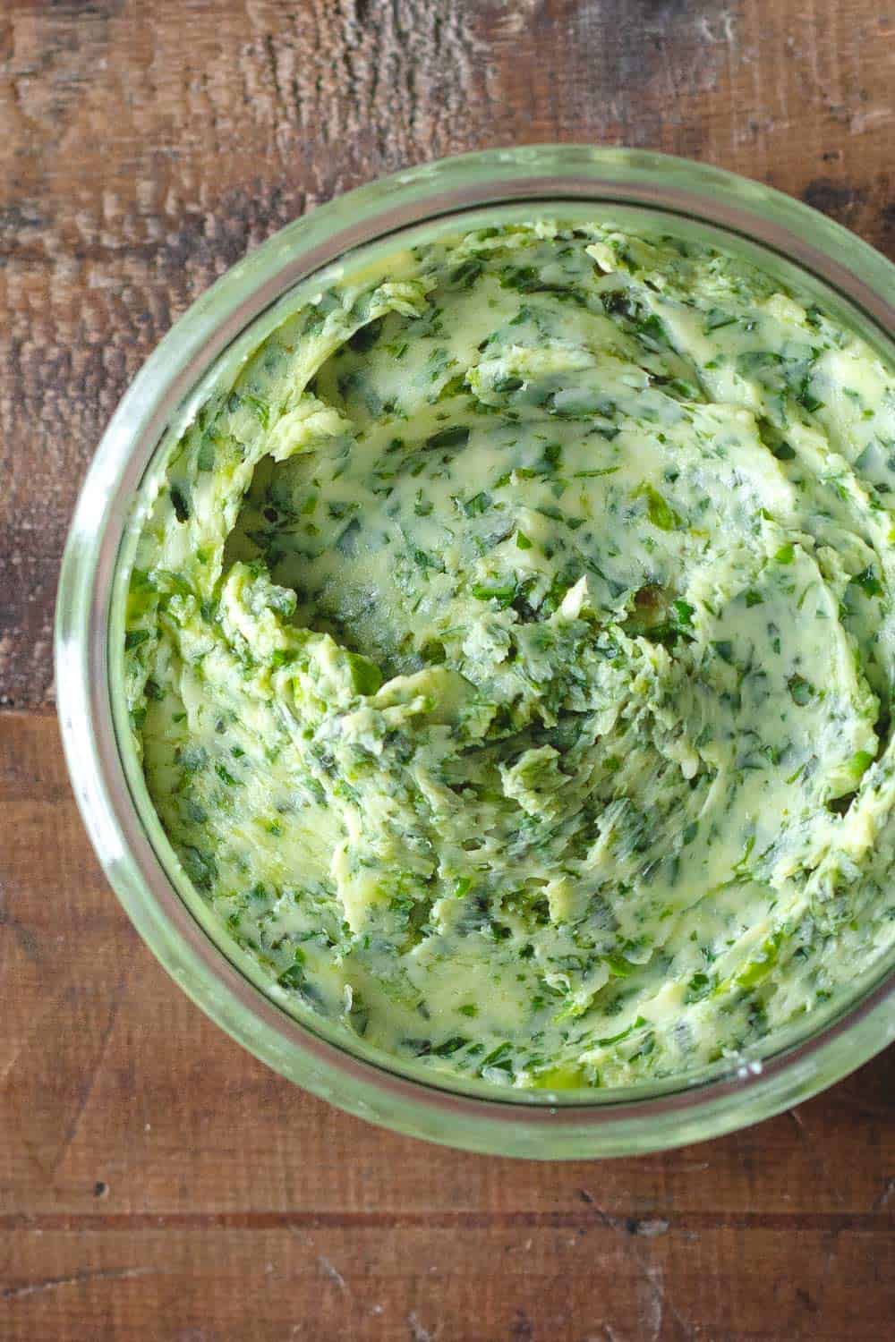 Garlic Herb Butter in a jar