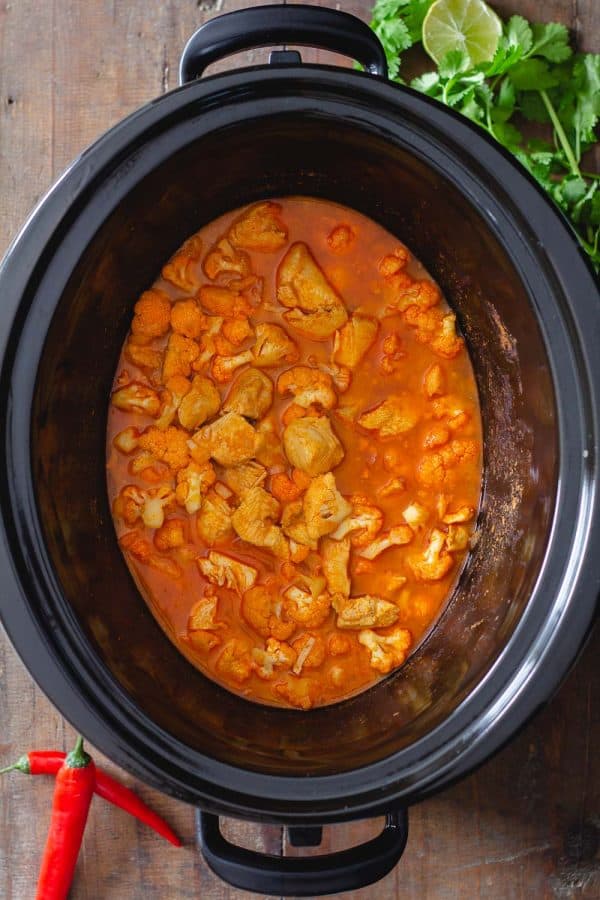 Slow Cooker Chicken Curry with Cauliflower