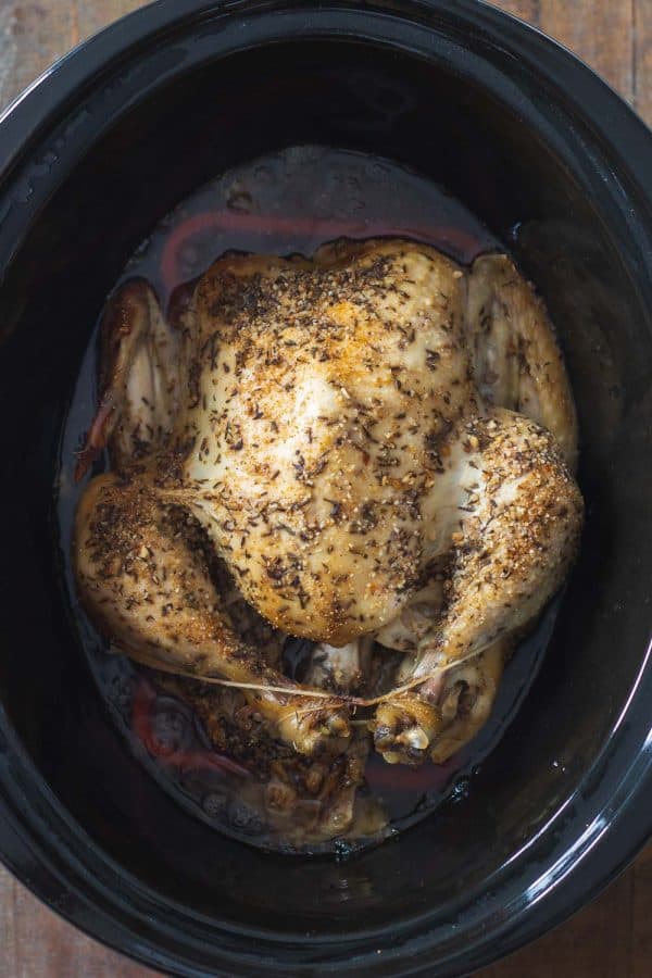 BEST Slow Cooker Whole Chicken - Rotisserie Style