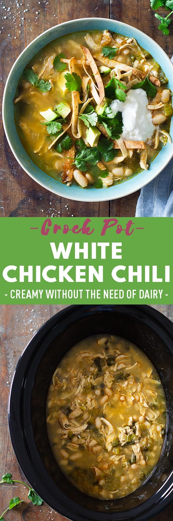Crock Pot White Chicken Chili - Green Healthy Cooking