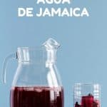 Agua de Jamaica in a pitcher with Ice