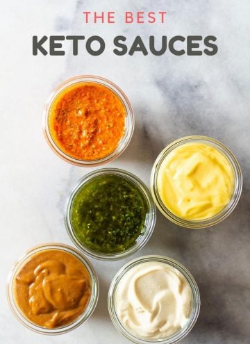 5 Different Keto Sauces in jars
