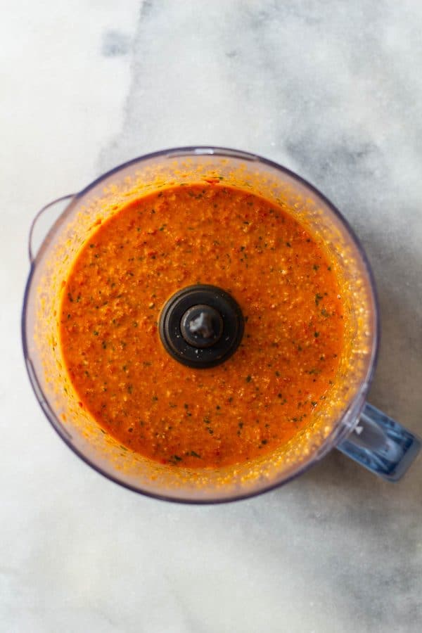 Roasted Red Pepper Sauce in Food Processor