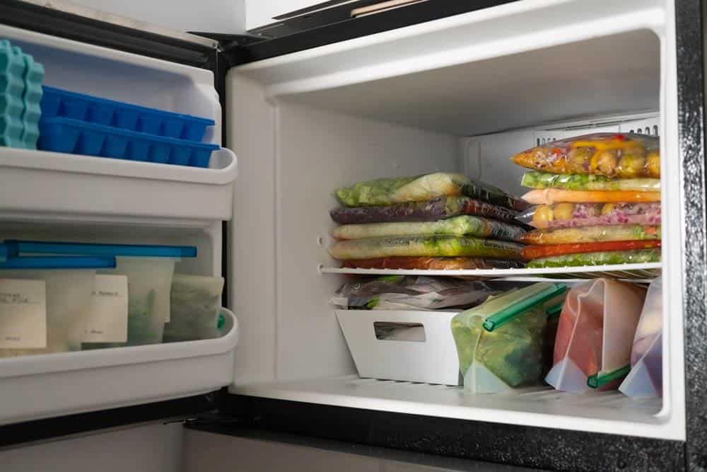 Freezer with freezer meals