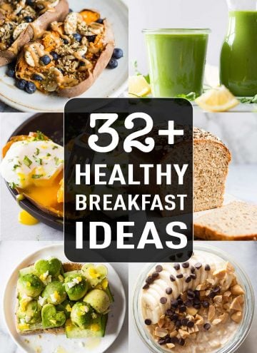 photo collage of 6 breakfast ideas with text overlay