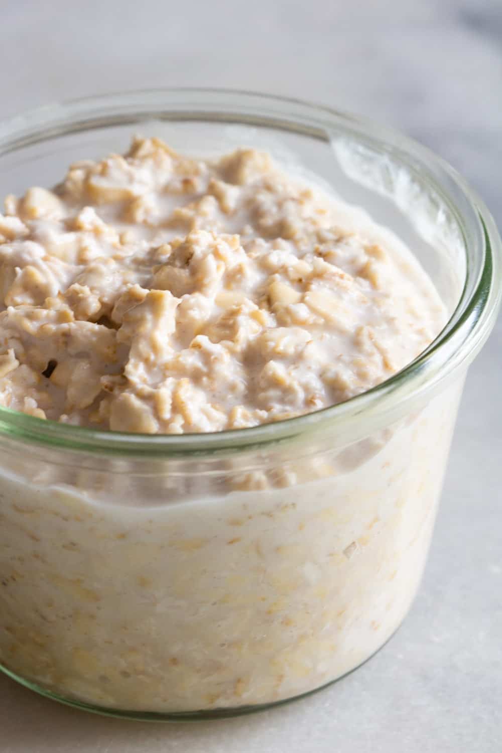 Closeup of overnight oats texture