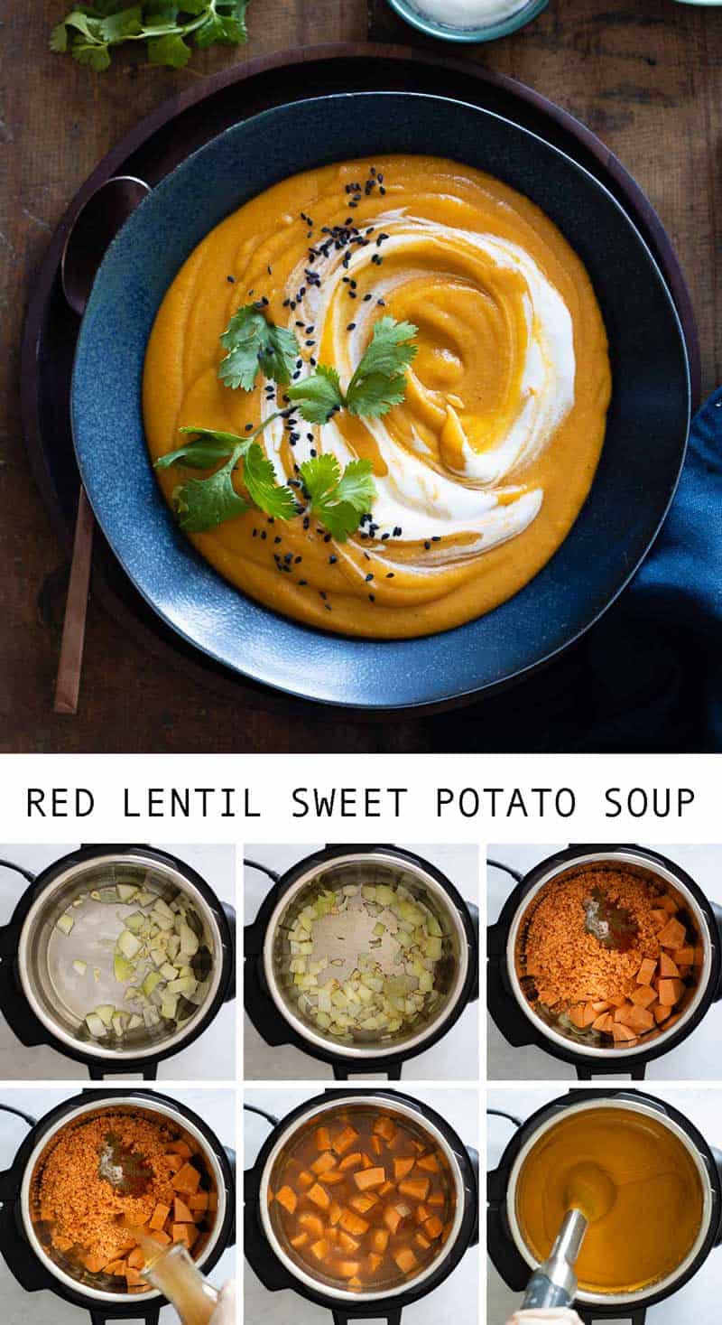 Red Lentil Sweet Potato Soup Green Healthy Cooking