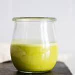 Citrus Basil Dressing in a glass jar.