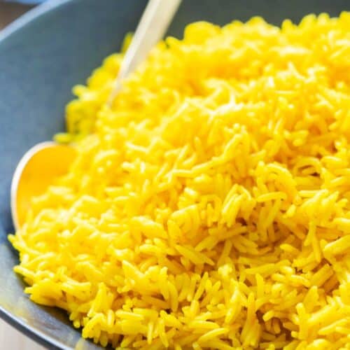 Yellow Rice in a Rice Cooker - paper + heart